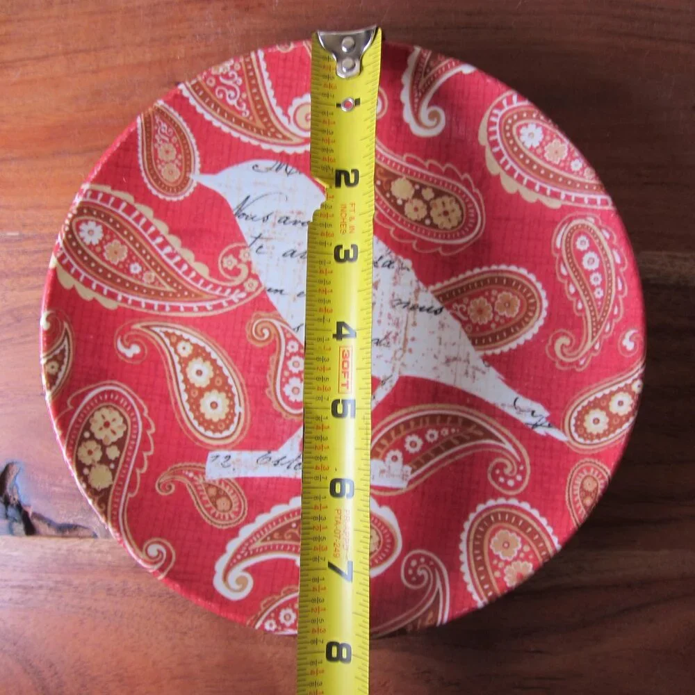 3 for $24 - pier 1 paisley bird red appetizer plate (W6358)